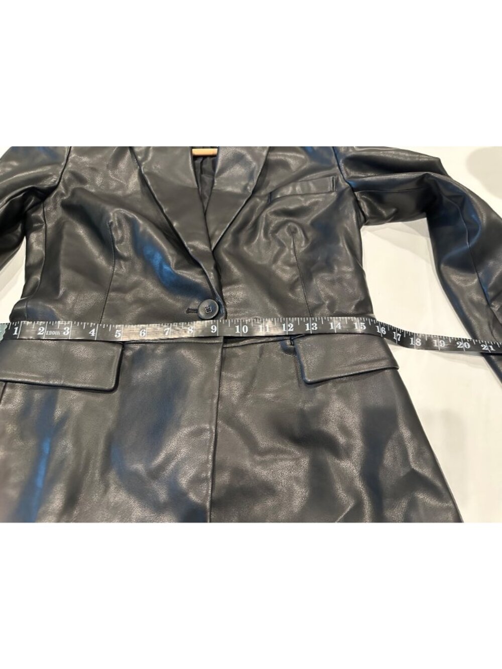 Cabi Black Vegan Leather Jacket NWT Fitted Blazer Style Women's XXS Y2K - Picture 5 of 10